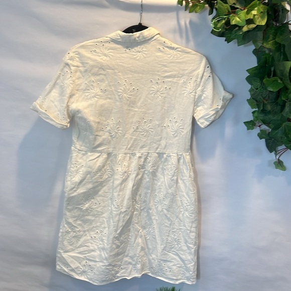 Zara Cream Eyelet Mini Dress - Picture 4 of 5